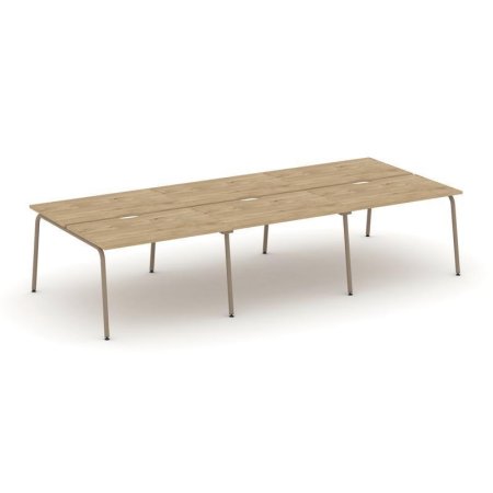 Рабочая станция 6 мест ES.D.RS-6.2-VK (3540х1500х750) (Тиквуд Светлый/Металл Латте)