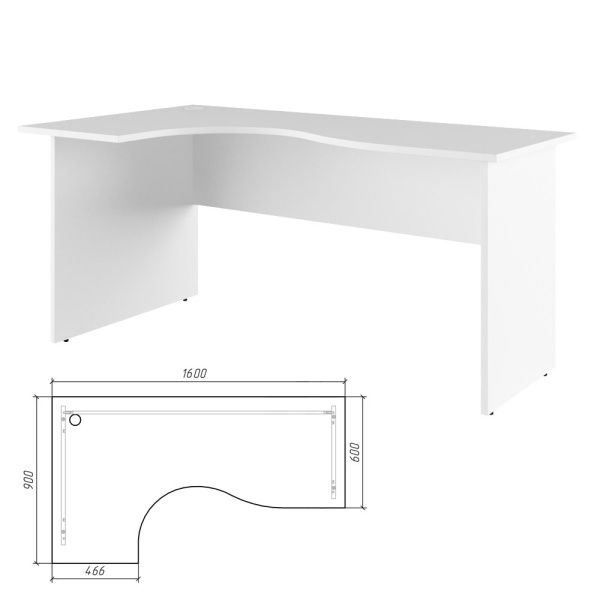 Стол эргономичный Trend TRD296156 1600x900x750 (Белый)