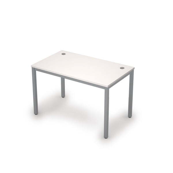 6М.008 Стол рабочий (1200x700x750) (Белый/Алюминий матовый)