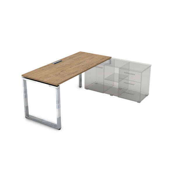 Стол рабочий, прямолинейный, правый Gloss НСТП-О.989 1400x800x750 (TeakwoodХром)