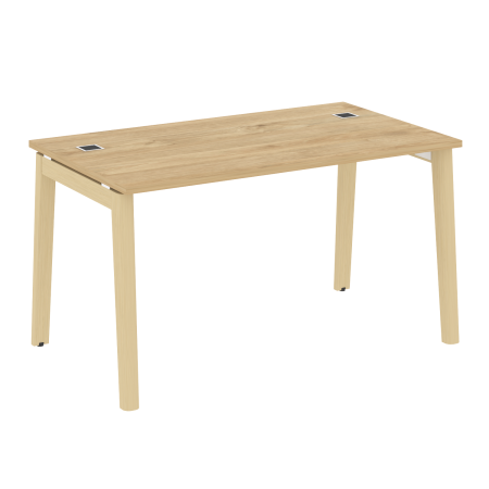 Стол руководителя на деревянных опорах Onix Wood Direct OW.SRR-3.8 1380x800x750 (Тиквуд Светлый/Дуб Светлый)