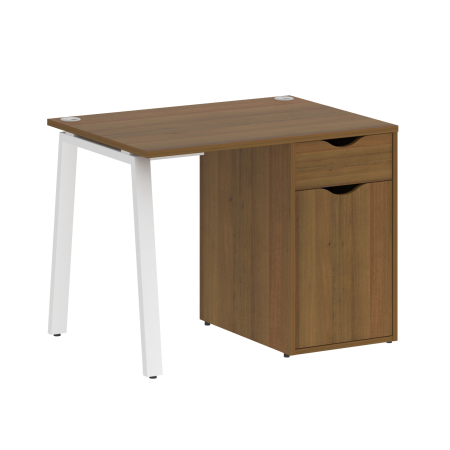 Стол письменный VR.SP-3-98.1.A 980x720x750 (Орех Гварнери/Белый Металл)