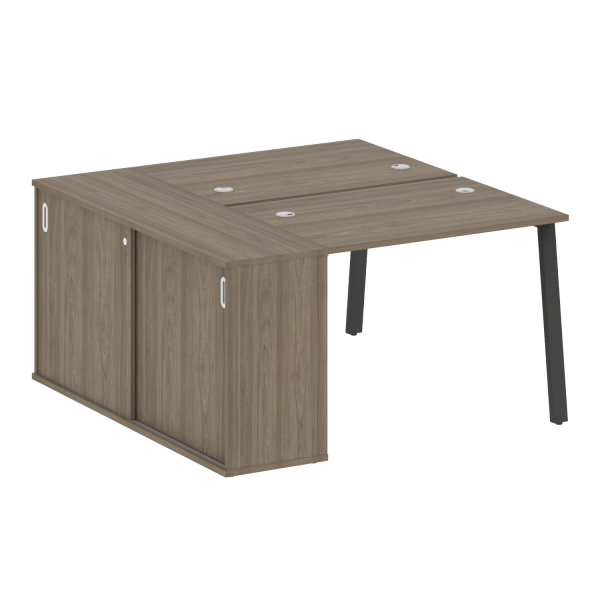 Рабочая станция с шкафом-купе на А-образном м/к Metal System Style БА.РС-СШК-1.1 Т 1410x1475x750 (Вяз/Антрацит металл)