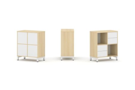 Набор стеллажа 1 сторонний, 2 яруса SN.NS-221 (754х400х881) (Акация Лорка/Белый/Металл Белый)