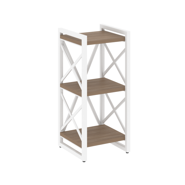 Стеллаж на регулируемых опорах-3 полки VR.L-MST.O-3.4 400x400x910 (Дуб Аризона/Белый металл)