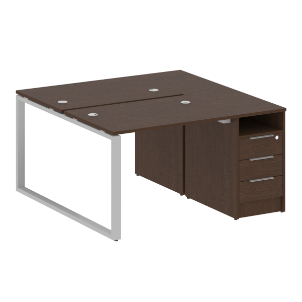 Рабочая станция Metal System Style БО.РС-СТП-2.1 1412x1475x750 (Венге Цаво/Серый металл)