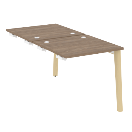 Стол-приставка двойной на деревянных опорах Onix Wood OW.D.SPR-0.8 780x1635x750 (Дуб Аризона/Дуб Светлый)