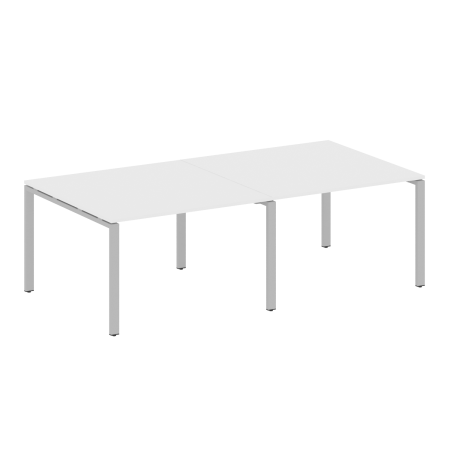 Переговорный стол 2 столешницы Metal System Style БП.ПРГ-2.2 2400x1235x750 (Белый/Серый металл)
