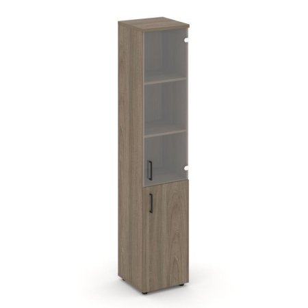 Шкаф высокий узкий SN.STU-102(R) (400х400х1982) (Вяз Благородный/Прозрачный)