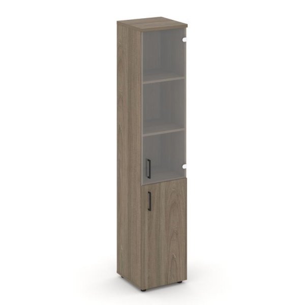 Шкаф высокий узкий SN.STU-102(R) (400х400х1982) (Вяз Благородный/Прозрачный)