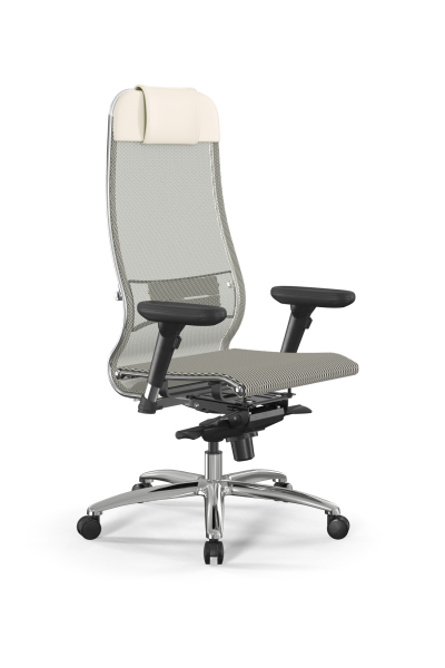 Кресло для руководителя Метта Samurai L1-1D - TS /Uc00/Nc00/D13P(M06.B31.G04.W03) (Молочный)