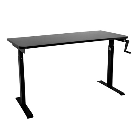 Стол c ручным приводом LA-T33-M1 (1600x700x725-1165) (Черный | Черный)