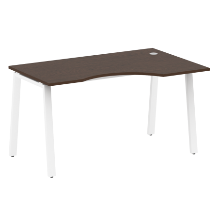 Стол криволинейный правый Metal System Style БА.СА-2 Пр 1400x900x750 (Венге Цаво/Белый металл)