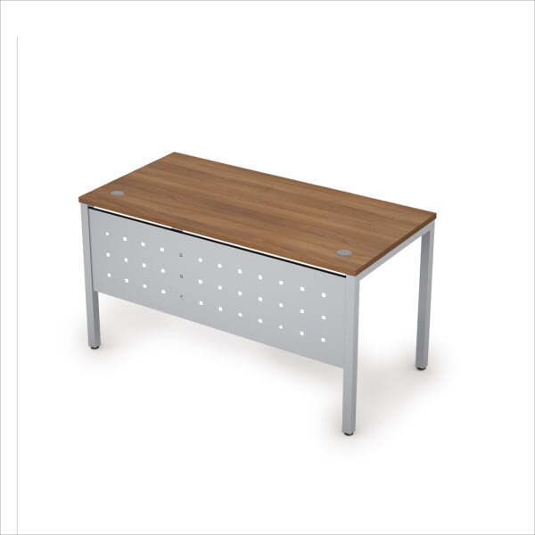 6МК.067 Стол рабочий с экраном из металла (1000x600x750) (Шамони темный/Алюминий матовый)