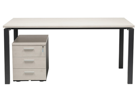 Стол NT 160x70 темный орех/серый (Коричневый/Белый)