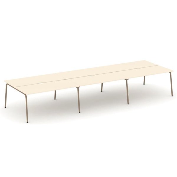 Рабочая станция 6 мест ES.D.RS-6.4-VK (4740х1500х750) (Сатин/Металл Латте)