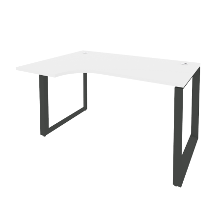 Стол эргономичный левый на О-образном м/к Onix O.MO-SA-2L 1380x980x750 (Белый Бриллиант/Черный металл)