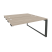 Стол-приставка двойной на О-образном м/к к опорным элем. Onix O.MO-D.SPR-3.7 1380x1475x750 (Тиквуд Темный/Белый Металл)