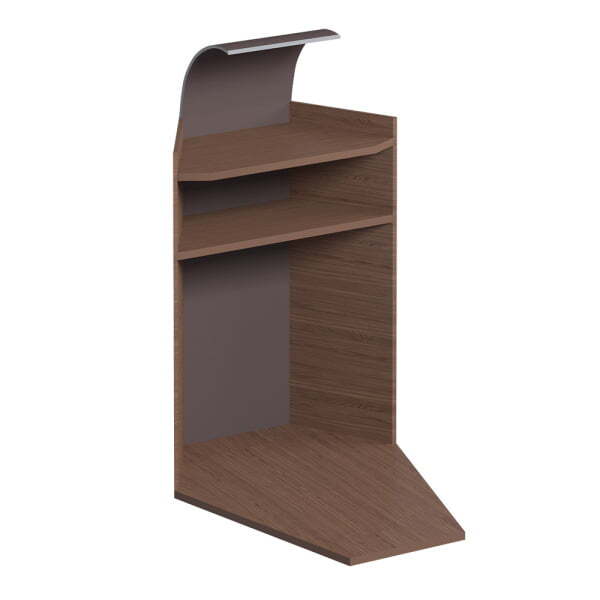 Трибуна боковины и полки в дереве, фронт. часть обтянута кожей ISixty PU20 830x1100x1400 (Кожа коричневая)