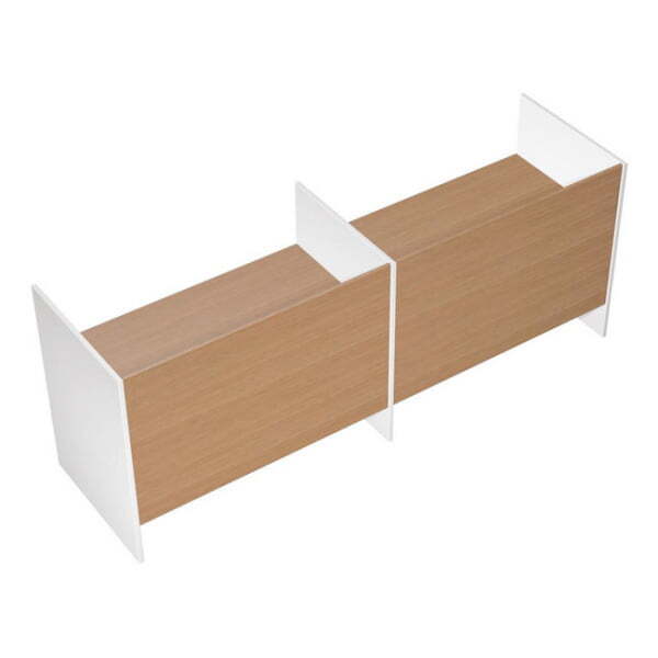 Рабочая станция на высоких опорах ДСП (2х120) Profiquadro КВ 1213-2 БВ 2470x806x1114 (Белый премиум / Вишня скандинавская)