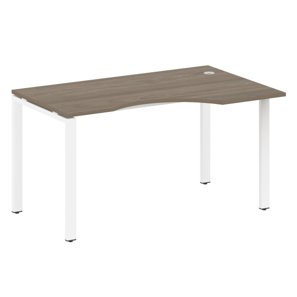 Стол криволинейный правый Metal System Style БП.СА-2 Пр 1400x900x750 (Вяз/Белый металл)