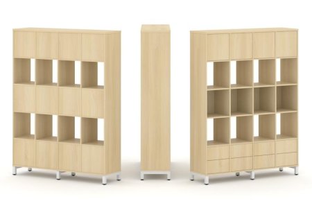 Набор стеллажа 1 сторонний, 5 ярусов SN.NS-541 (1488х400х1982) (Акация Лорка/Металл Белый)