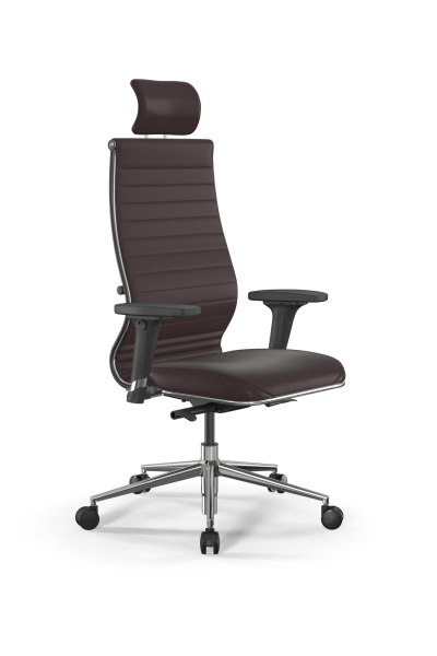 Кресло для руководителя Метта SynchroSit 10 B2-161D - Extra /Km02/Wm12/D02P/H3mL-2D(M24.B23.G18.W03) (Темно-коричневый)