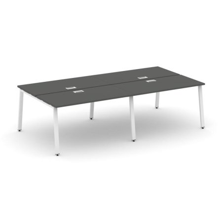 Рабочая станция 2-х сторонняя SN-6A.DRS-032 (2360х1232х750) (Антрацит/Металл Белый)