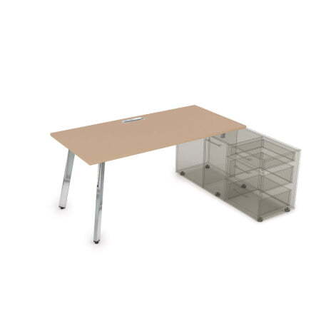 10СТО.084 Стол с тумбой опорной (1600x800x750) (MokkoМеталл глянец)