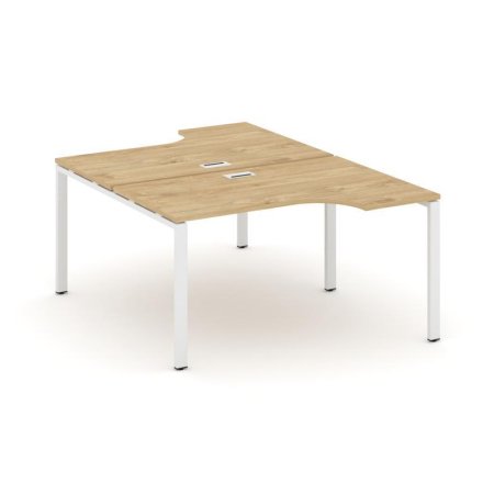 Рабочая станция эргономичная SN-6P.DRPA-011 (1380х1432/1992х750) (Тиквуд Светлый/Металл Белый)