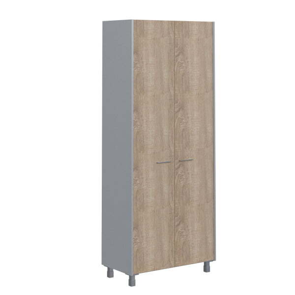 Гардероб широкий Offix-new OCW 87.1 874x450x2147 (Дуб Сонома светлый/металлик)