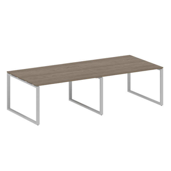 Переговорный стол 2 столешницы Metal System Style БО.ПРГ-2.3 2800x1235x750 (Вяз/Серый металл)