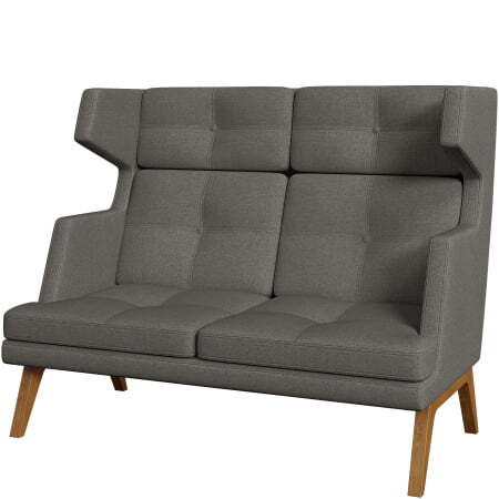 Диван офисный 2-х местный высокий Беверли (Диван 2-местный высокий bravo_v_grey)