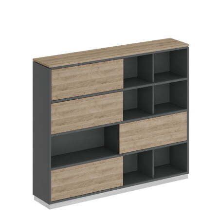 Шкаф-купе City СИ 301 2000x400x1678 (Дуб гладстоун светлый / Антрацит премиум / Дуб гладстоун светлый)