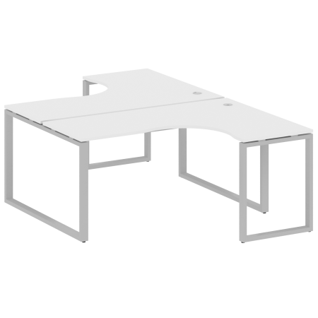 Рабочая станция криволинейная Metal System Style БО.РАС-СА-2.4 1600x2435x750 (Белый/Серый металл)