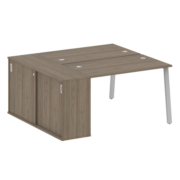 Рабочая станция с шкафом-купе на А-образном м/к Metal System Style БА.РС-СШК-1.2 Т 1610x1475x750 (Вяз/Серый металл)