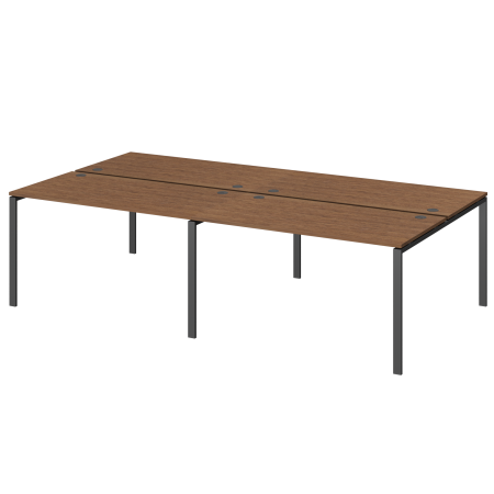 Бенч двойной на 4 рабочих места Арго-М АМБ-002-4 2400x1496x760 (Орех)
