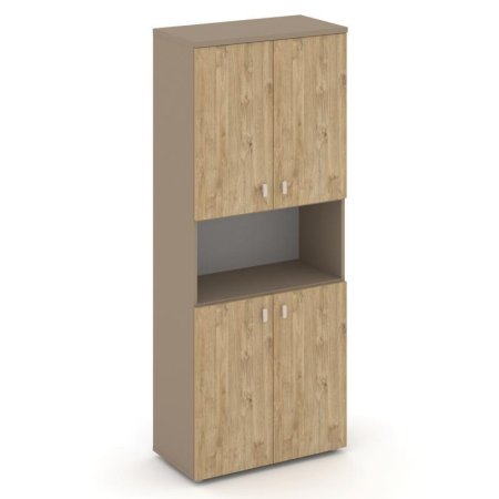 Шкаф высокий широкий ES.ST-1.5 (800х420х1977) (Латте/Тиквуд Светлый)