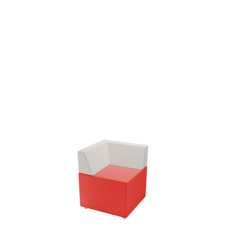 Угловой элемент Модуль (М-70) (спинка прямая 90 градусов) (Белый/красный)