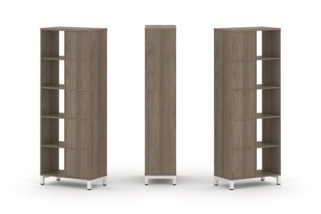 Набор стеллажа 2-х сторонний, 5 ярусов SN.NSD-521 (754х400х1982) (Вяз Благородный/Металл Белый)