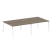 Рабочая станция на 4 рабочих места на А-образном м/к Metal System Style БА.СМ-4.3 2800x1475x750 (Дуб наварра/Серый металл)