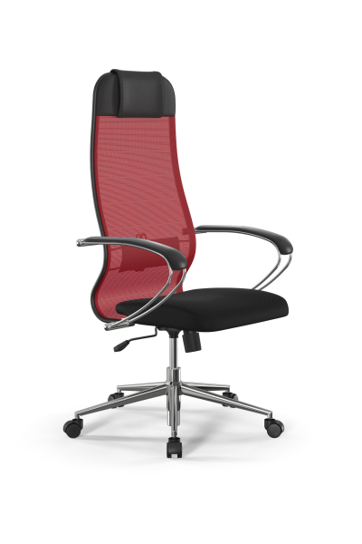 Кресло для руководителя Метта Sit 10 B1-111K - X2+UMF(X1) /Ub00/Wh00/K1cL(M09.B23.G18.W01) (Красный | Черный)