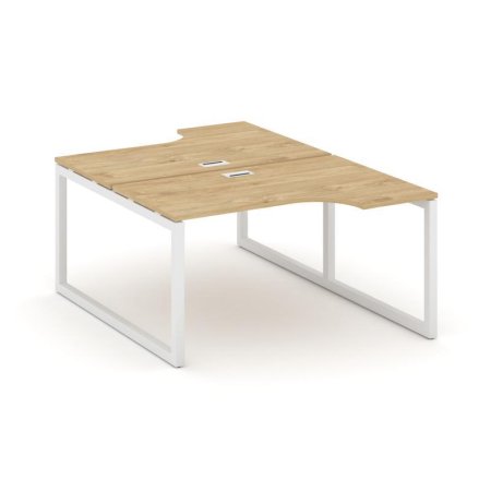 Рабочая станция эргономичная SN-5O.DRPA-021 (1380х1632/1992х750) (Тиквуд Светлый/Металл Белый)