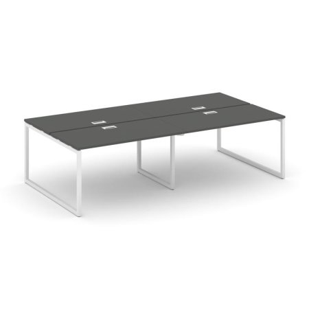 Рабочая станция 2-х сторонняя SN-4O.DRS-034 (3160х1232х750) (Антрацит/Металл Белый)
