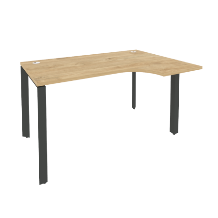 Стол эргономичный правый на П-образном м/к Onix O.MP-SA-2R 1380x980x750 (Тиквуд Светлый/Черный металл)