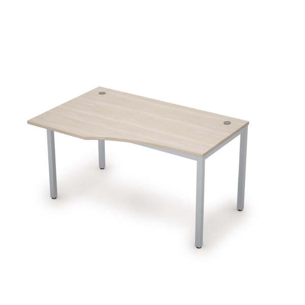 6М.022 Стол криволинейн.лев. (1400x900x750) (Шамони светлый/Алюминий матовый)