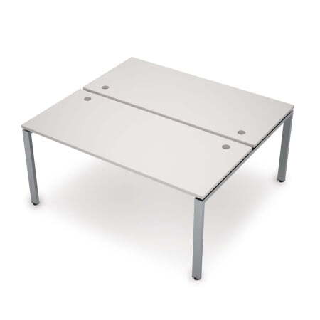 6МБ.6277 Бенч-система на 2 рабочих места (1000x1435x750) (Белый/Алюминий матовый)