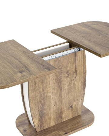 Стол Barrel 110-145*70 дуб Ка/белый (Стол обеденный BARREL темное дерево)