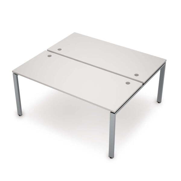 6МБ.6277 Бенч-система на 2 рабочих места (1000x1435x750) (Белый/Алюминий матовый)