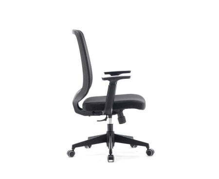 Кресло офисное / Лондон офис LB / черный пластик / черная сетка / черная ткань (Черный)